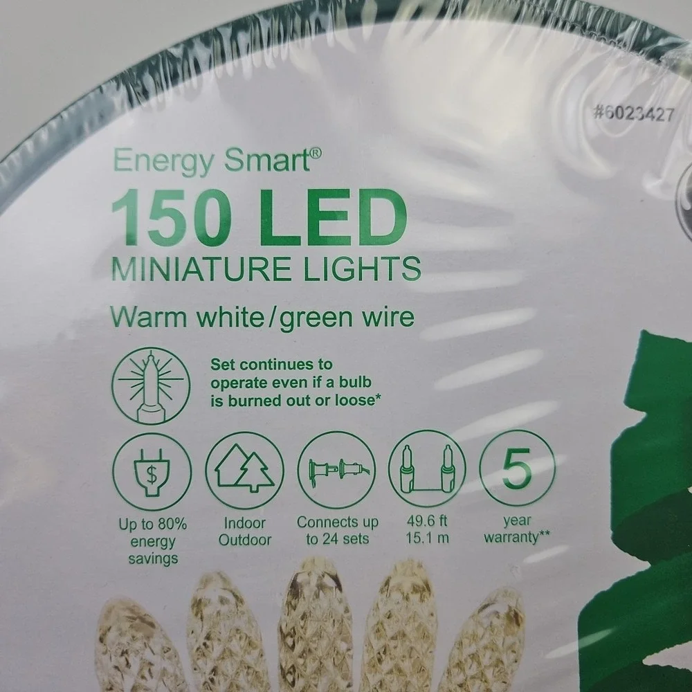 GE‎ Energy Smart 150 Ct 49.6 ft Warm White MIniature LED Christmas String Light